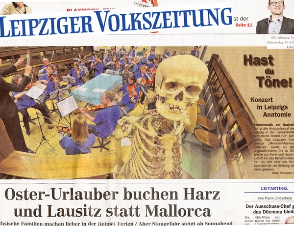 Anatomiekonzert, LVZ-Titelseite